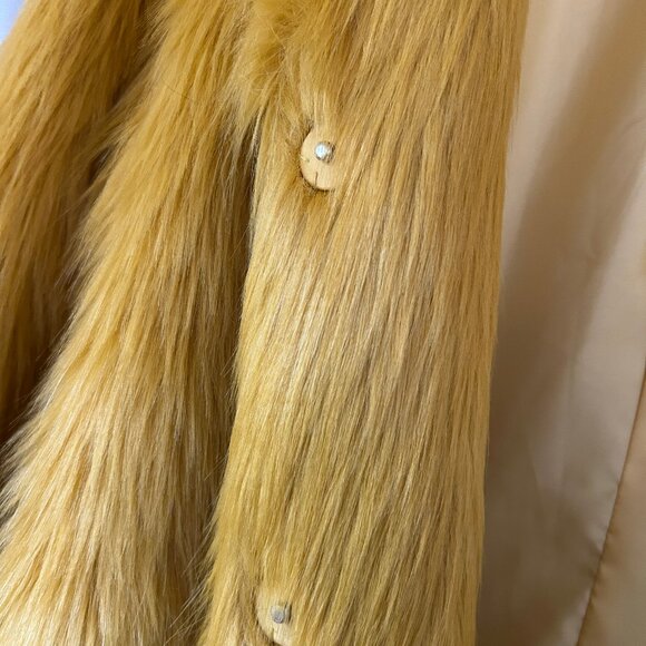 Mustard Yellow Faux Fur Coat - Picture 3 of 6